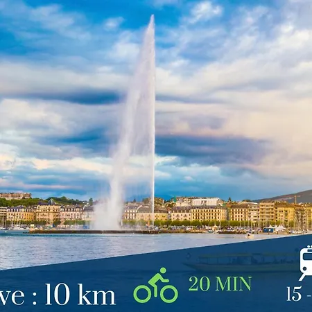 Gasthuis Homey Coloc Goodlife - Colocation Moderne - Privees - Wifi Et Netflix - Au Pied Du Tram Pour Geneve *